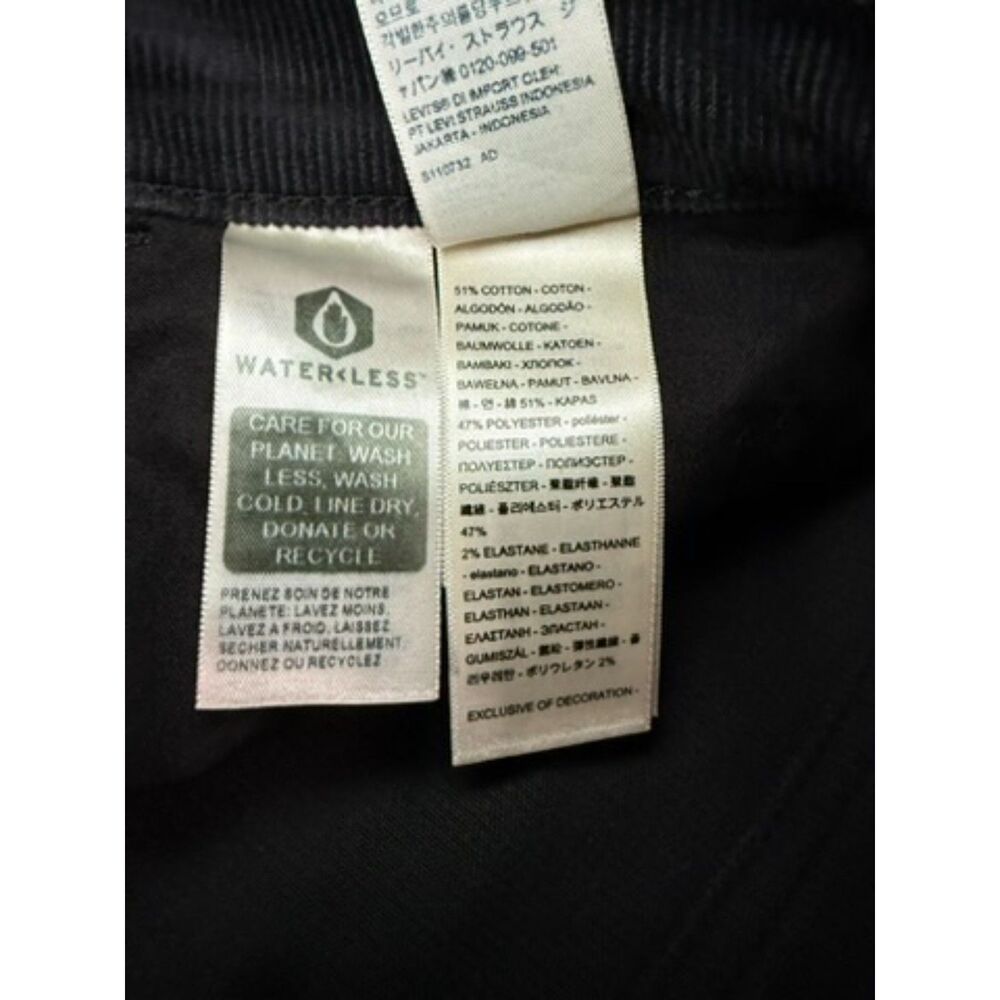 Levi’s Ribcage Bell Bottom Corduroy Jeans Black Size 29x32 - Picture 11 of 13